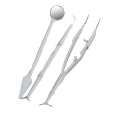 Disposable Mouth Mirror Forceps Probe Dental Lab Tools Equipment Oral Hygiene Dental  0301 Instruments Oral Care Kit 3Pcs/Bag 2024 - compre barato