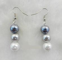 Women Jewelry 10mm white gray black round ball natural South Sea shell pearl dangle hook earrings 2024 - buy cheap