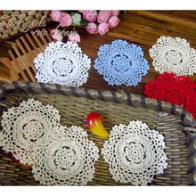Vintage Hotel Table Decorative Doilies DIY Handmade Crochet Household Flower 30pcs/lot Round Cup Mat 14CM Coaster Placemats 2024 - buy cheap