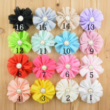 60pcs/lot Fashion Flowers For Hair Accessories 2.75" Ballerina Chiffon Flower With Rhinestone Buttons Free Shipping MH75 2024 - buy cheap