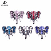 ROYALBEIER 1pc Mix Elephant Rhinestone Crystal Metal Snap Button fit 18/20mm DIY Snap Accessories For Women Jewelry KM0119 2024 - buy cheap