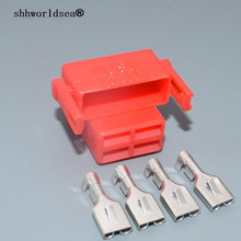 Shhworlsea-caja de fusibles de 6,3mm, Conector de cableado hembra de 4 pines, conector eléctrico automotriz, conector de Cable 2024 - compra barato