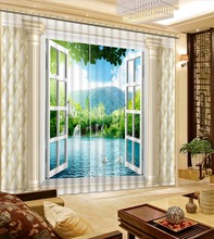 Beautiful Photo Fashion Customized 3D Curtains Roman Column Lattice Window Scenery Bed room Living room Office Hotel Curtains 2024 - buy cheap