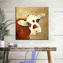 Decorative Art Handmade Oil Painting On Canvas Origin Cute Cow Picture For Living Room Home Decor Wall Paintings Animal Pictures 2024 - buy cheap