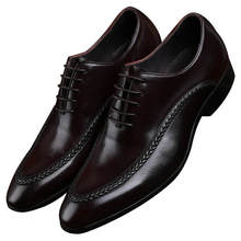 Новинка; черные/коричневые официальные туфли; Мужские модельные туфли из натуральной кожи; деловые туфли в стиле дерби; мужские свадебные туфли для жениха 2024 - купить недорого