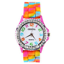 Geneva Watch Women Girl Colorful Design Crystal Watch Ladies Silicone Quartz Wristwatch relojes para mujer montre femme zegarek 2024 - buy cheap