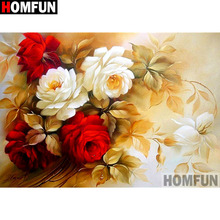 HOMFUN-pintura de diamante redondo/cuadrado completa, cuadro artesanal 5D, "paisaje de flores", bordado 3D, punto de cruz, decoración del hogar, regalo A17372 2024 - compra barato