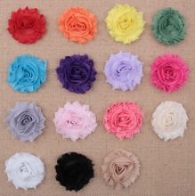 10 pçs 15 cores chiffon chique gasto flores para diy bebê meninas acessórios para o cabelo 3d desgastado tecido flores para decoração de casa 2024 - compre barato