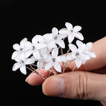 10pcs/set Elegant Bridal Bridesmaid Wedding Flower Hair Pins Clips Silver Color Rhinestone Faux Pearl Hair Jewelry Accessories 2024 - buy cheap