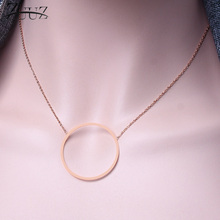 ZUUZ minimalism rose gold chain choker circle pendant necklace women accessories chocker neckless stainless steel jewelry 2024 - buy cheap