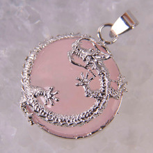 Colgante con cuentas de cristal rosa para regalo de mujer Dragon S464 2024 - compra barato