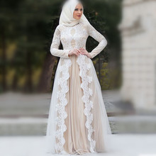 Muslim Wedding Dresses for Women A Line vestidos de noiva 2022 Plus Size Zipper Back Long Sleeve свадебное платье 2024 - buy cheap