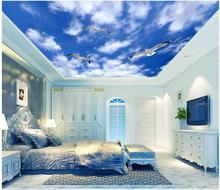 3d wallpaper custom photo mural Blue sky white cloud white dove living room ceiling murals 3d wall mural wallpaper walls 3 d 2024 - buy cheap