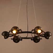 Personalidade criativa lustre da sala de jantar lustre de ferro forjado de estilo industrial retro Europa e nos Estados Unidos salão LEVOU 2024 - compre barato