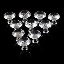 1 pacote/10 pçs 30mm diamante forma de cristal gaveta de vidro botão do armário puxar alça porta da cozinha guarda-roupa ferragem 2024 - compre barato