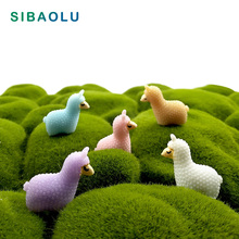 5pcs Sheep Alpaca Miniature figurine cartoon animal 3D model fairy garden Resin Craft  home decoration DIY accessories 2024 - buy cheap