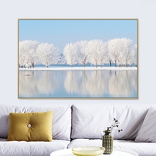 Pintura en lienzo con paisaje de invierno, póster impreso para sala de estar, decoración del hogar, sin marco 2024 - compra barato