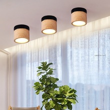 HJYVIOTIN LED деревянный потолочный светильник с затемнением поверхностного монтажа светильники для гостиной прихожей крыльца коридора точечная лампа 2024 - купить недорого