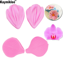 Forma de silicone com pétalas de flores phalaenopsis, 2 peças, forma de silicone, decoração de bolos, molde para fondant 2024 - compre barato