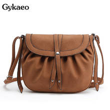 Gykaeo 2021 Women Small Crosbody Messenger Bags PU Leather Saddle Bags Ladies Shoulder Bags Female Vintage Bag Bolsas Feminina 2024 - buy cheap