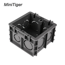 Minitiger-caja de montaje de alta resistencia, Cassette interno de 82mm * 76mm * 50mm para interruptor de tipo 86 y enchufe, caja trasera de cableado negro 2024 - compra barato