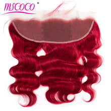 Mscoco Hair Burgundy Body Wave Lace Frontal Closure 100%  Ear To Ear Remy Human Hair Closure 13x4 Brazilian Colored Lace Frontal 2024 - buy cheap