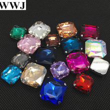 18mm 23mm More Colors Square Octagon Crystal Beads Pointback,18x18mm 23x23mm Fancy Stone With Metal Claw Setting 2024 - buy cheap