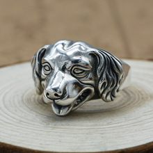 FNJ панк кольцо для животных для собак 925 серебряные ювелирные изделия Новая мода S925 Стерлинговое Серебро Кольца для мужчин регулируемый размер 8-11 bague 2024 - купить недорого