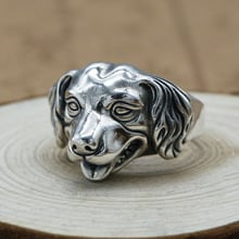 FNJ Punk Animal Dog Ring 925 Silver Jewelry New Fashion S925 Sterling Thail Silver Rings for Men Adjustable Size 8-11 bague 2024 - buy cheap