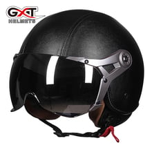 BRAND GXT PU Leather Men's women's Capacete Motorcycle RETRO Helmet Vintage Casco Motorbike Riding Half Helmets 2024 - buy cheap