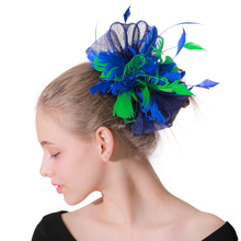 Sinamay-tocado de plumas para mujer, horquillas para el pelo elegantes para novia, accesorios para el cabello para fiesta, bonitos, a la moda 2024 - compra barato