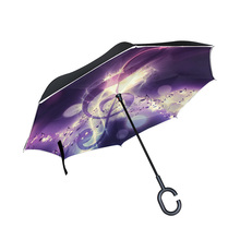 Music Note Inverted Folding Umbrella Double Layer Umbrella Cloth UV Protection Windproof Rainproof For Women Reverse Umbrellas 2024 - buy cheap