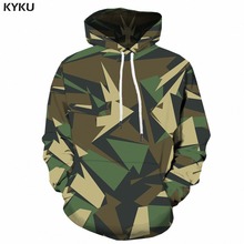 Kyku verde camo hoodie dos homens camuflagem militar 3d hoodies anime roupas geometria impressão moletom gótico dos homens vestuário pulôver 2024 - compre barato
