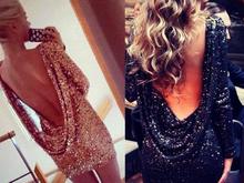mini dress sexy club beach casual party elegant gold black bodycon sleeveless open shoulders backless sequins summer 2018 2024 - buy cheap