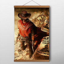 Wall Art Paintings With Solid Wood Scrolls Western Cowboy Revolver The Bounty Hunter Posters Canvas Art Prints for Home Decor 2024 - buy cheap