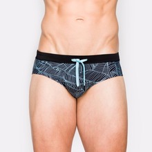 Calções de natação triangulares masculinos, maiô sexy em cintura baixa, roupa de banho repelente 2024 - compre barato
