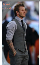 Men Suit Vest 2018 Custom made New Brand Designer Formal Business Dress Beckham vest Slim Fit Gilet Male Sleeveless vest 2024 - buy cheap