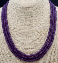 AAA 2x4mm NATURAL AMETHYST FACETED GEMS BEADS NECKLACE 3 STRAND 2024 - buy cheap