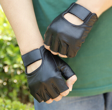 women's fashion 100% Genuine leather semi-finger gloves male men's summer slip-resistant mitring ride semi-finger gloves 2024 - buy cheap