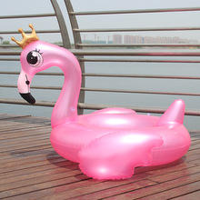 130 см Корона Фламинго плавательный круг надувной бассейн поплавок для взрослых детей розовый игрушечный водный матрас круг Boia Piscina аксессуары для вечеринок 2022 - купить недорого
