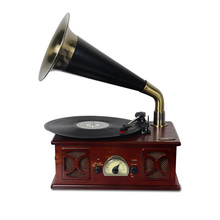 Small horn phonograph LP vinyl electromechanical player old phonograph USB bluetooth speaker radio 2024 - купить недорого