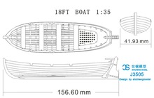 NIDALE model Sacle 1/35 solid wood lifeboat model kits 18FT General lifeboat model 2024 - buy cheap