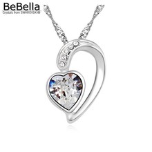 BeBella-collar con colgante de corazón de cristal para mujer, hecho con Cristales austriacos Swarovski, para regalo 2023 - compra barato