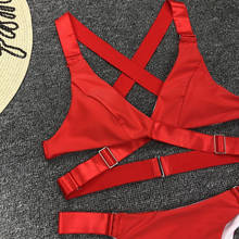 TELOTUNY Women's Swimwear Polyester Sexy Solid Push-Up Bra Bikini Sets Summer Skinny Low Waist Bodysuits Split Swimsuits 19L0617 2024 - buy cheap
