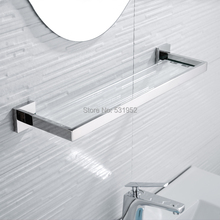 SUS 304 Stainless Steel Bathroom Glass Shelf Wall Mount Glass Towel Rack Polished Storage Towel Hanger Rack 2024 - buy cheap