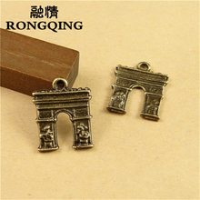 RONGQING-colgantes de arco de Triomphe de bronce, 16x14MM, 100 unids/lote, accesorios de construcción 2024 - compra barato