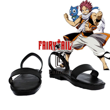 Anime Fairy Tail Etherious Natsu Dragneel Cosplay Party Shoes Black Sandals Custom Made 2024 - buy cheap