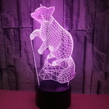 Raposa lâmpada 3d de mesa com controle remoto, colorida criativa com toque remoto 3d pequena lâmpada de mesa colorida usb led de mesa lâmpada de mesa personalizada 2024 - compre barato