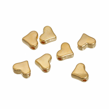 Doreenbeads contas espaçadoras de liga de zinco, contas em forma de coração, cor dourada e prateada para fazer jóias 7mm x 6mm furo: 1.2mm 2024 - compre barato