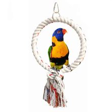 Cage Brand Toy Bird Cotton Rope Ring Perch Stand Perch Rack Toy Budgies Parakeets Parrots Chew Swing Products Supplies 2024 - buy cheap